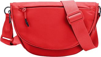 Generic Unisex Nylon Messenger Shoulder Bag Foldable Lightweight Crossbody Sling Pack with Adjustable Strap for Daily Commute and Travel (Red, One Size)