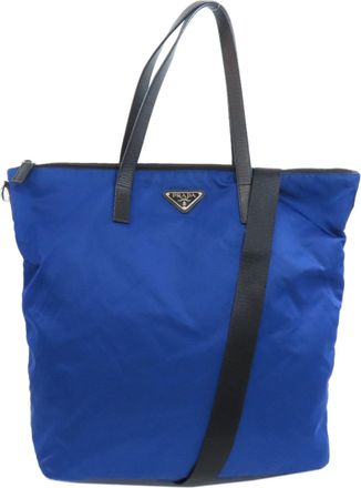 Prada Blue Nylon Tote Bag (Pre-Owned)