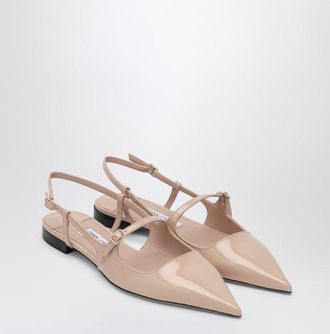 Jimmy Choo London Scarpa Didi Flat Nude In Patent Leather
