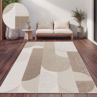 Paco Home Tappeto Cucina Da Esterno Salotto Moderno Balcone Scandinavo Boho Monocolore 160x230 cm, Beige 2 - Paco Home