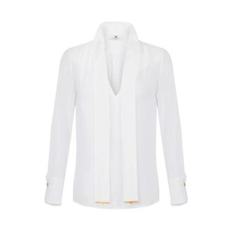 Elisabetta Franchi Dames, Blouses & Shirts, Beige, Maat: S Viscose
