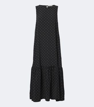 Asceno Abito midi in seta a pois