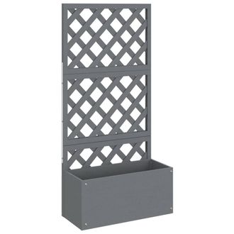 Berkfield Home Trellis Planter Grey 65x33x135 cm WPC | Size: 65 x 33 x 135 cm