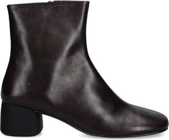 Vagabond 50mm Livia block-heel ankle boots - women - Calf Leather/TENCEL/Rubber/Cotton - 40 - Brown