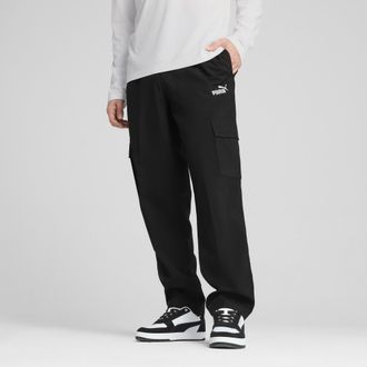 Puma Pantaloni cargo in tessuto con logo Essentials No. 1 da uomo, Abbigliamento, Nero, XS