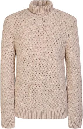 Lardini Witte Gebreide Kleding voor Mannen - Heren - Coltruien - Wit - 2XL - Wol - Truien & Vesten