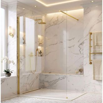 Rea Parete Doccia Rea Flexi Transparent Gold 130