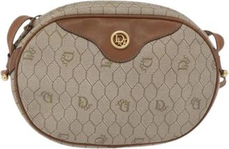 Dior Pre-owned Cross Body Bags, female, Beige, Size: ONE SIZE Pre-owned Vintage honeycomb shoulder bag