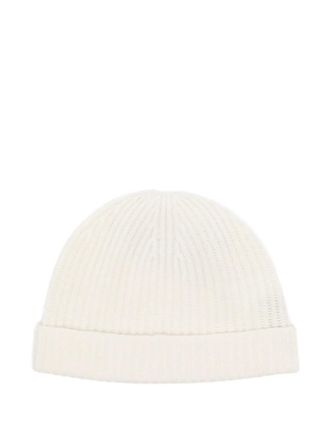 N.Peal ribbed hat - unisex - Organic Cashmere - One Size - White