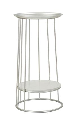 Mauro Ferretti Mesa auxiliar de metal plateado cm ø 40x76