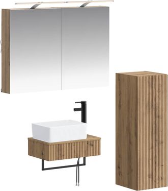 vidaXL Juego De Muebles De Ba&ntilde;o 4 Uds. Roble Artisan Vidaxl