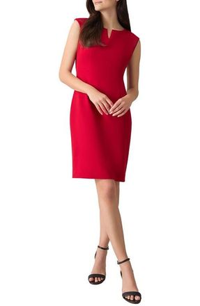 Kasper Notch Neckline Sleeveless Sheath Dress in Fire Red at Nordstrom, Size 16