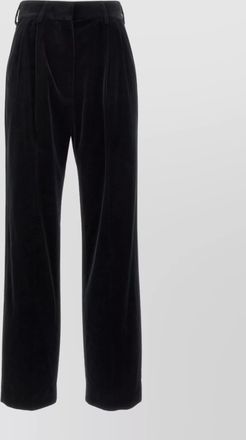 Blazé Milano velvet pleated trousers with belt loops