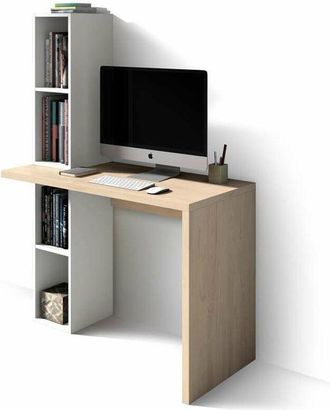 HERDASA Mesa Estudio Mod-helsinki Acabado Roble/blanco, 52 X 106 X 149 Cm (fondo X Ancho X Alto)