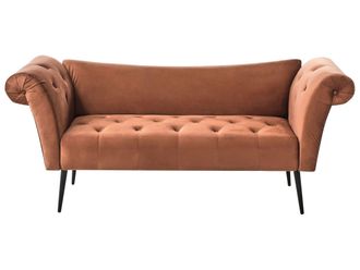 Beliani Beliani - Chaise Longue In Tessuto Marrone Dorato E Gambe Dorate Nantilly