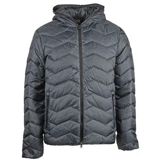 Emporio Armani Zig Zag gewatteerd herenjack (Zwart)