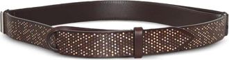 Orciani Cintura in pelle con borchie - Marrone