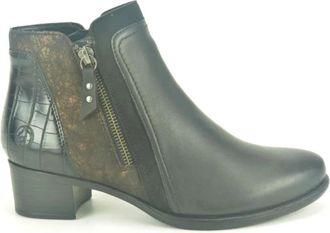 Remonte Zwart Botje +Tiret 3cm - Dames - Laarzen met Hak - Zwart - 38 EU - Schoenen
