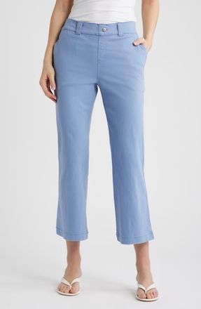 Hue Kick Flare Stretch Cotton Pull-On Pants in Colony Blue at Nordstrom, Size X-Large