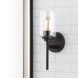 Jonathan Y Designs Juno 13 1-Light Farmhouse Industrial Iron Cylinder LED Sconce