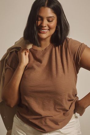 Pilcro The Bennie Cotton Slub Crew-Neck Slim Tee by Pilcro