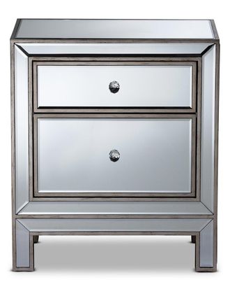 Baxton Studio Dnu Baxton Studio Fadr1 Co Mirrored 2-Drawer Nightstand