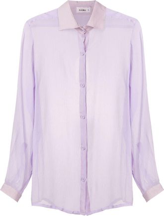 Amir Slama sheer crinkled silk shirt - women - Silk - M - Purple