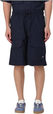 Dickies Korte Broeken, Heren, Blauw, M, Nylon, Blauwe Cargo Shorts met Trekkoord voor Mannen