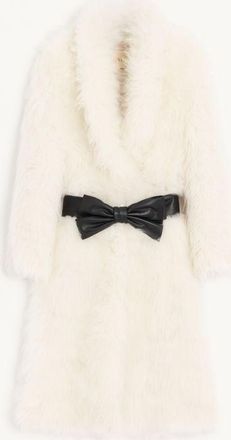 Valentino Cappotto In Capra Cashmere Donna AVORIO/NERO 38