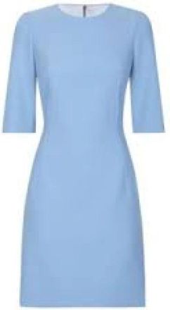 Dolce & Gabbana Wool Mini Jurk - Dames - Korte kleedjes - Blauw - L - Wol - Kleedjes