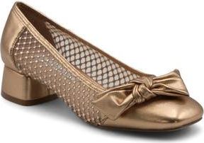 Charles by Charles David Zola Rhinestone Mesh Block Heel Pump in Champagne at Nordstrom Rack, Size 9.5