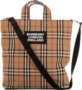 Burberry Borsa tote a quadri - Toni neutri