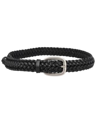 Golden Goose Black Braided Cow Leather Belt