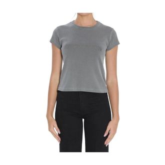 Alexander Wang T-Shirts, female, Gray, XS, Grey Rhinestone Embellished Knit T-shirt