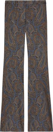 Etro Paisley-jacquard Flared-leg Trousers - Multicoloured - 38 (UK6 / XS)