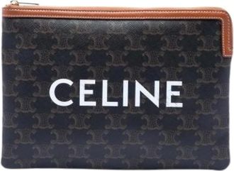 Celine Pre-owned Canvas Clutch - Dames - Vintage Clutch - Bruin - ONE Size - Leer - Vintage