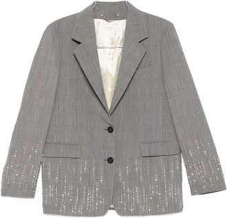 Golden Goose Blazers, female, Gray, Size: 2XS Check Embellishment Jacket