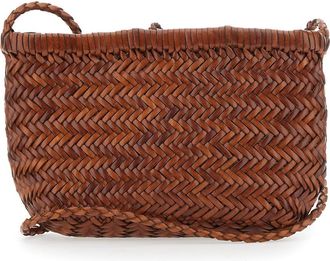 Dragon Diffusion Womens Mini Basket Bag Minsu Brown Leather Shoulder