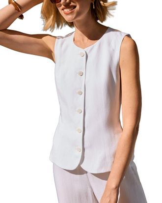 J.McLaughlin J. McLaughlin Dune Linen-Blend Vest