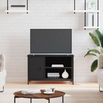 vidaXL Vidaxl - Mueble Para Tv Madera Contrachapada Negro 80x40x50 Cm