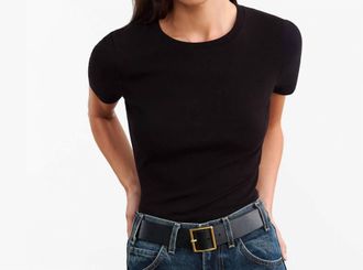 Nili Lotan Elin Crewneck Tee In Black