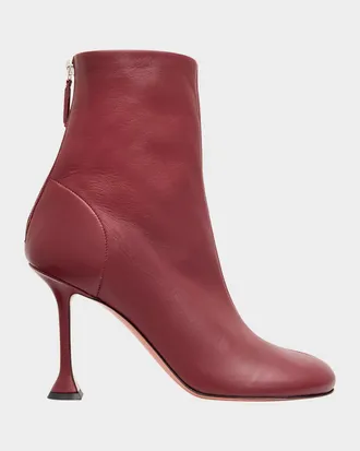 Amina Muaddi 95mm Iris Leather Booties