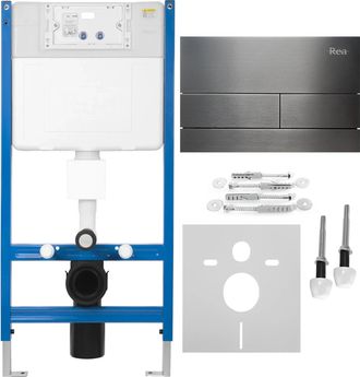 Rea Bastidor Para Inodoro Suspendido Rea K011a-q Con Pulsador T Steel Tytan