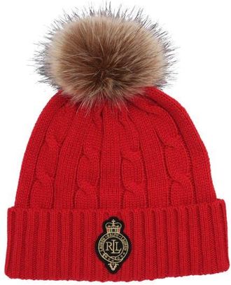 Lauren Ralph Lauren Cable Crest Patch Hat in Ralph Red at Nordstrom