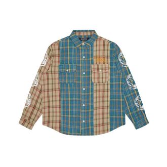 Billionaire Boys Club Overhemden, Heren, Veelkleurig, S, Katoen, Panelled Check Shirt