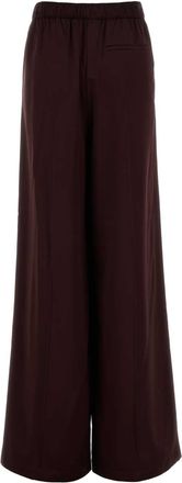 Tory Burch Womens Burgundy Satin Wide-Leg Pant 600 Viscose Exclusive Of Trim Pantaloni Trousers
