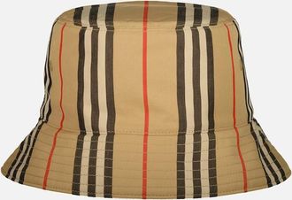 Burberry Mens Reversible Icon Stripe Bucket Hat - Navy - Size: XL