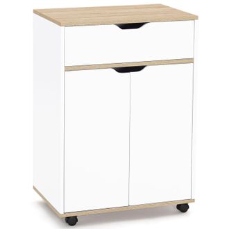 IDMarket Credenza Cosy Con Cassetto In Legno Bianco E Ripiani In Faggio L.60 Cm