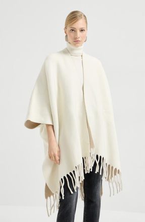 Brunello Cucinelli Wool and cashmere double knit poncho in Panama at Nordstrom, Size One Size Eu