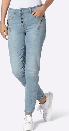 Heine Bequeme Jeans HEINE, Damen, Gr. 40, Normalgr&ouml;ssen, blau, bleached, 98% Baumwolle, 2% Elasthan, unifarben, lang, Jeans Bequeme Jeans